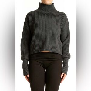 Women’s Charcoal Cropped Turtleneck